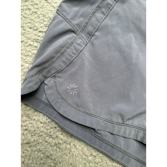 Athleta Pulse Running Shorts With Lining Back Zipper Pocket Gray Women's SMALL - Picture 2 of 8